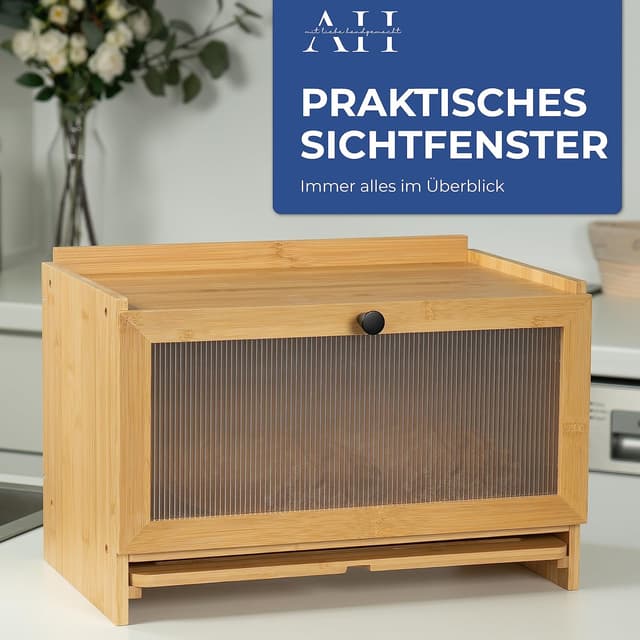 Thumbnail 4 de AH Bambus Brotkasten mit Schneidebrett