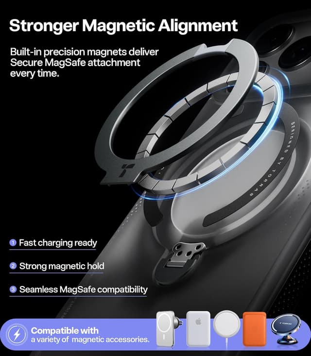 Detalle 2 de TORRAS Ostand Q3 Air GAWX Limited Edition for iPhone 17 Pro Max case with 360° rotating ring stand