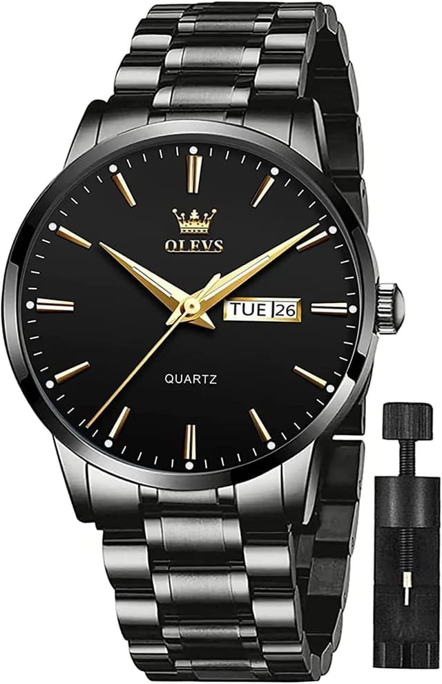 Thumbnail 6 de OLEVS Skeleton-Quarzuhr im Rennwagenrad-Look – wasserdicht, leuchtende Zeiger für Alltag & Business