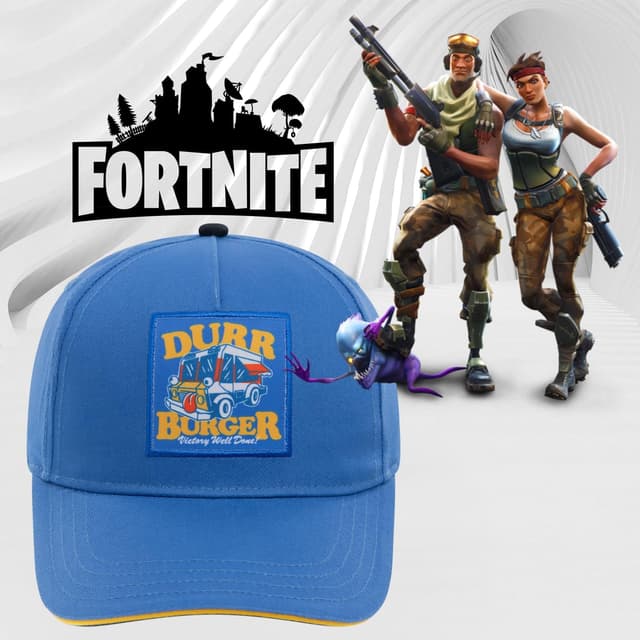 Detalle 2 de Fortnite Baseball Cap for Boys (Flatbrim Fitted Cap, Adjustable Fit) — Cotton Hat With Sleek Design