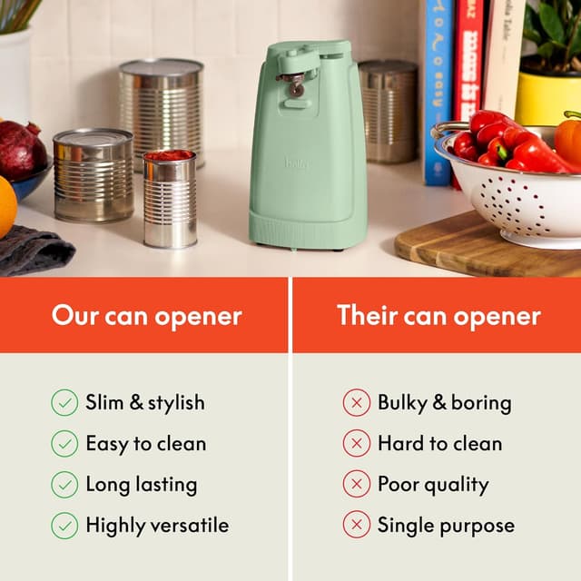 Thumbnail 6 de BELLA Electric Can Opener and Knife Sharpener with Removable Cutting Lever, Cord Storage, Stainless Steel Blade