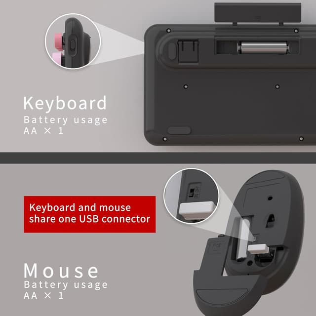 Thumbnail 4 de UBOTIE Colorful Wireless Keyboard Mouse Combo 2.4GHz 🖱