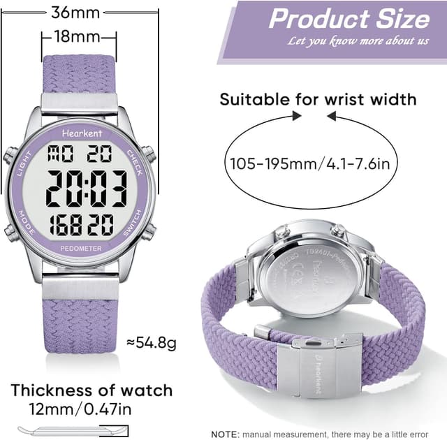 Detalle de Hearkent Pedometer Watch for Women 30M