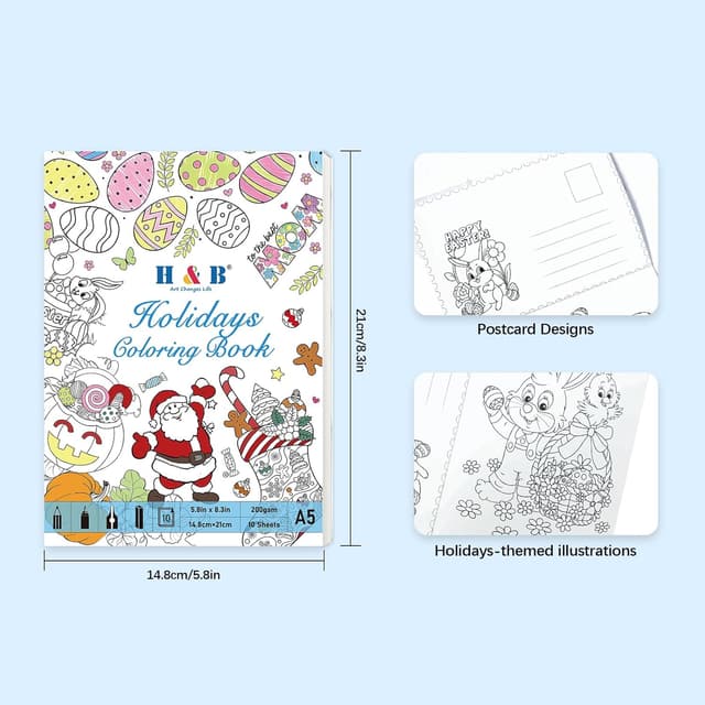 Detalle 1 de H & B Colouring Pencils 72-Piece Oil-Based Coloured Pencil Set with Colouring Book