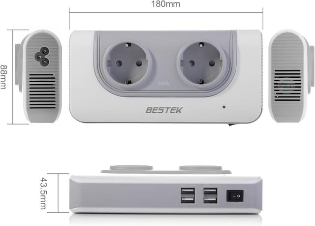 Thumbnail 3 de Convertitore universale 200W da 110V a 220V — Adattatore viaggio 🔌