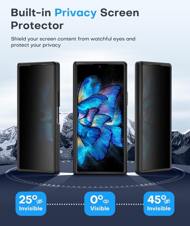 Detalle de BERFY Z Fold 7 Case with Privacy Screen Protector