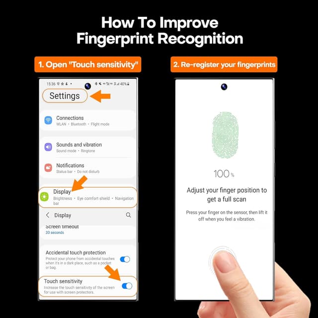 Detalle 2 de LϟK 3 in 1 Screen Protector for Samsung Galaxy S24 Ultra 2 Pack