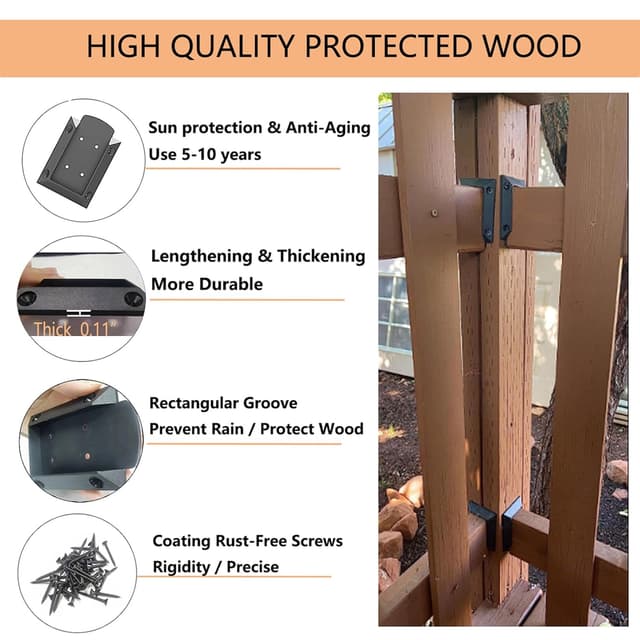 Detalle 2 de Deck Railing Brackets Connectors 20pcs for 2"x4" timber ðŸ›