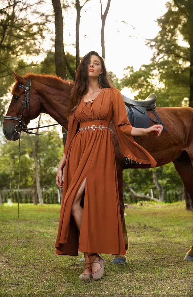 Thumbnail 5 de SCARLET DARKNESS Abito rinascimentale donna manica 3/4 📷