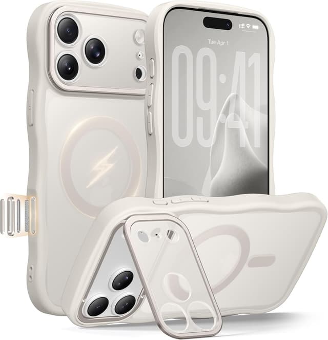 Detalle de GolbinBox iPhone 17 Pro Max Case with Stash Stand, MagSafe Compatible, Full Camera Protection (6.9")