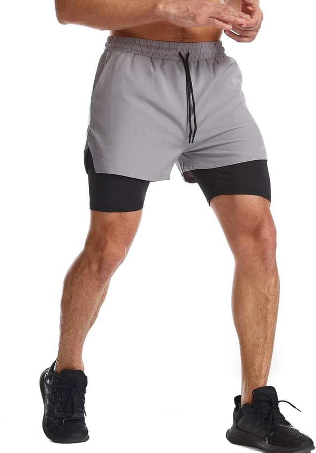 Thumbnail 5 de Surenow Mens 2-in-1 Running Shorts with Liner