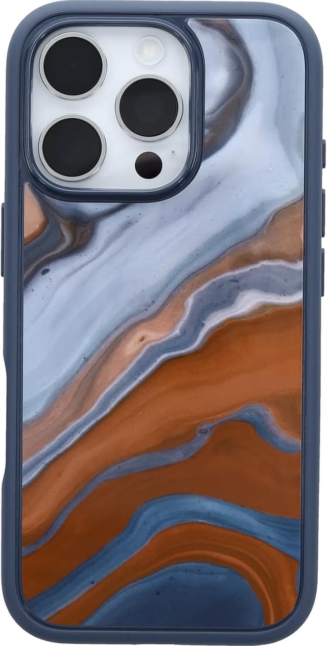 Detalle 2 de Coque OtterBox Symmetry Series MagSafe pour iPhone 16 Pro — antichoc fine Desert Marble