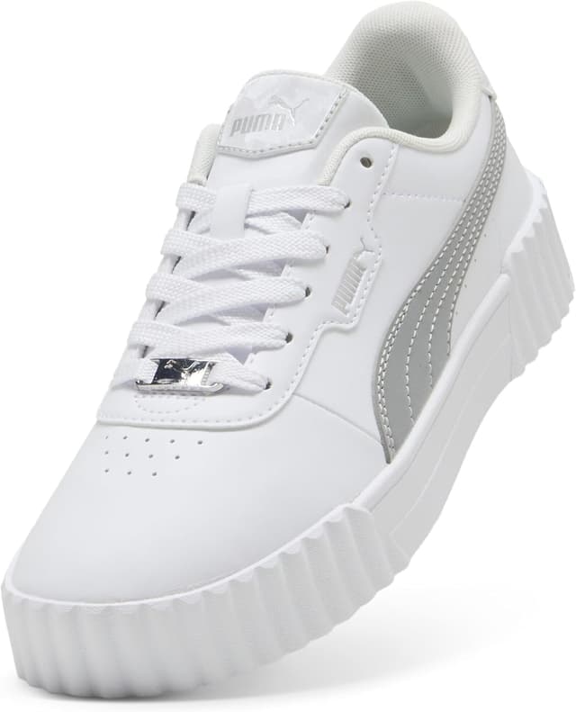 Detalle 2 de Puma Damen Carina 3.0 Sneaker – Lederoptik, Schnürung & Gummilaufsohle