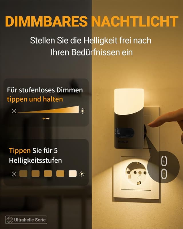 Detalle 2 de Lyridz Nachtlicht Steckdose 2 Stück