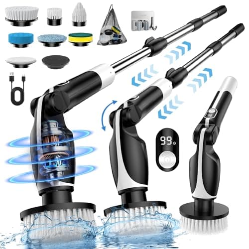 Imagen de Yesiview Brosse nettoyage électrique avec 7 têtes, manche extensible en OfertitasTOP