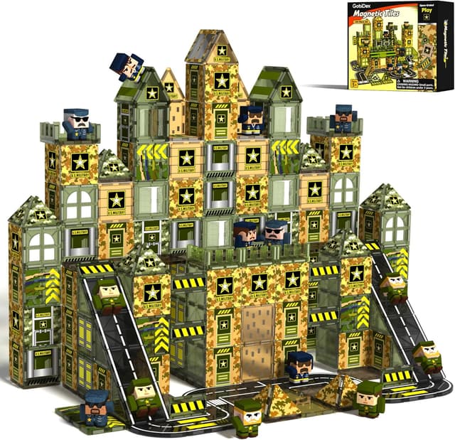 Detalle de GobiDex 100PCS Magnetic Military Tiles 100pcs