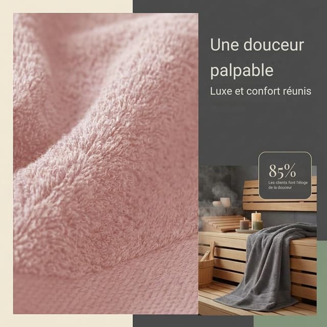 Detalle de Komfortec Serviettes 8 pièces en coton