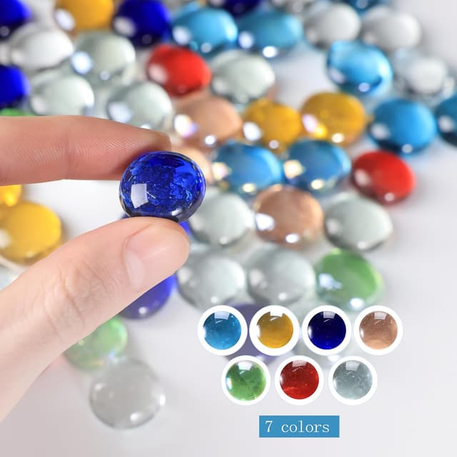 Thumbnail 1 de Hisredsun 290 Stück Glaskieselsteine 1,35 kg 🪨