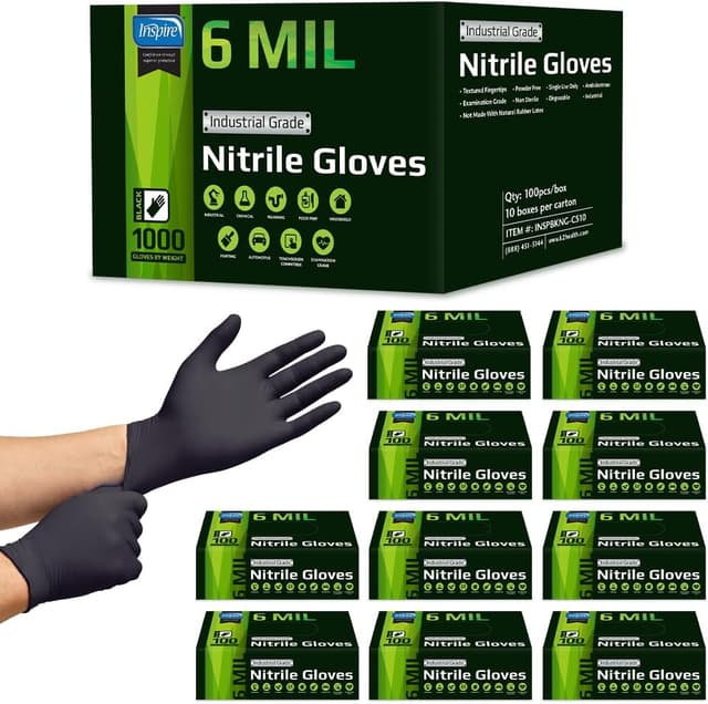Imagen de Inspire HEAVY DUTY ORIGINAL 6 mil Nitrile Gloves en OfertitasTOP