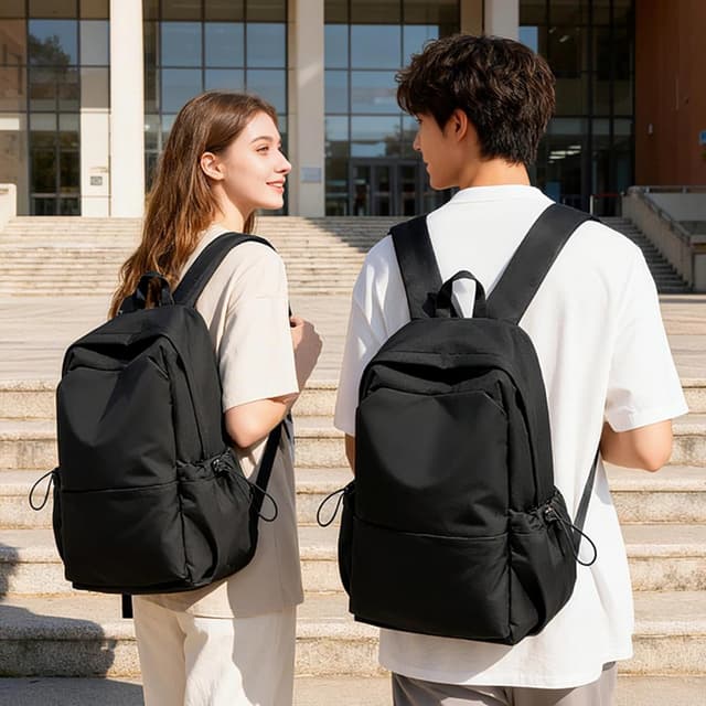 Detalle de WEPLAN Women’s School Backpack (14-inch Laptop) – Lightweight Waterproof 24.5L, H1-Black