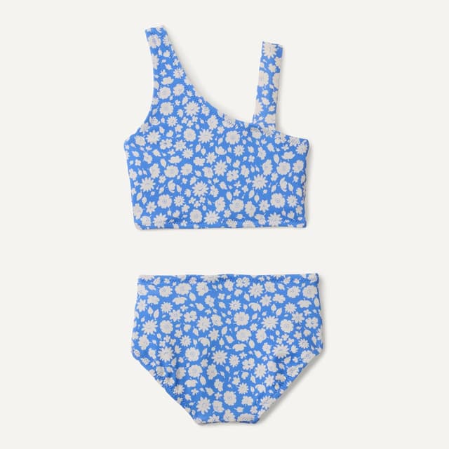 Detalle de Maillot de bain deux pièces fille à une épaule Amazon Essentials