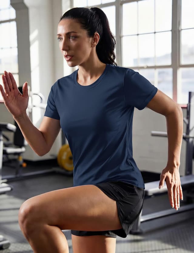 Detalle de TACVASEN women’s short-sleeve quick-dry UV protection T-shirt (UPF 50+)