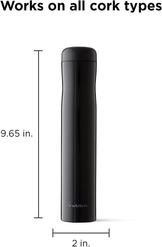 Detalle 2 de RABBIT Automatic Electric Corkscrew Wine Opener (Cordless, Rechargeable) in Shiny Black