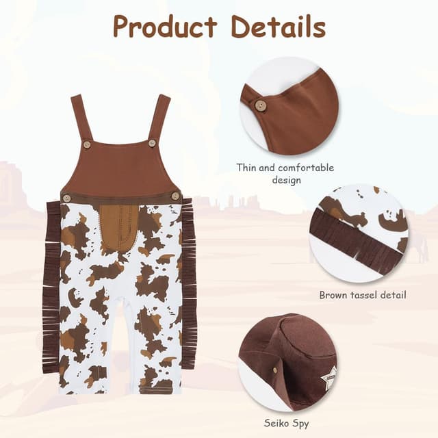 Thumbnail 2 de Vicloon Cowboy Costume Bambino con Cappello