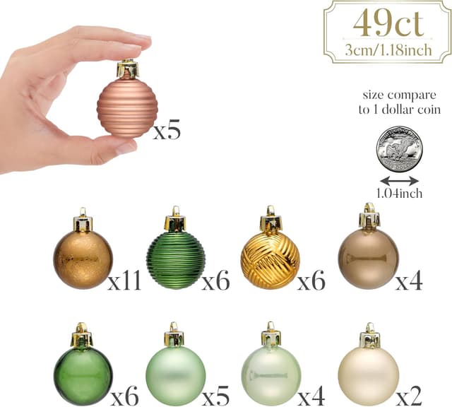 Detalle 2 de Weihnachtskugeln 49er Set 3 cm