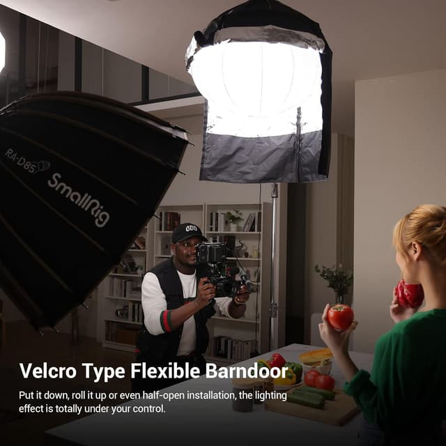 Detalle de SMALLRIG Laternen-Softbox 90 cm Bowens Mount 3932 mit flexiblem Klettverschluss-Barndoor