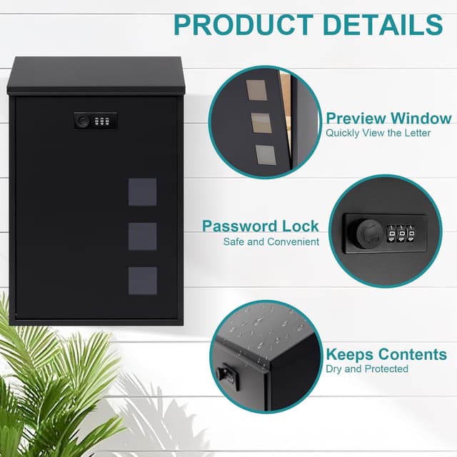 Thumbnail 2 de lisetar Post Box Wall Mounted Mail Box