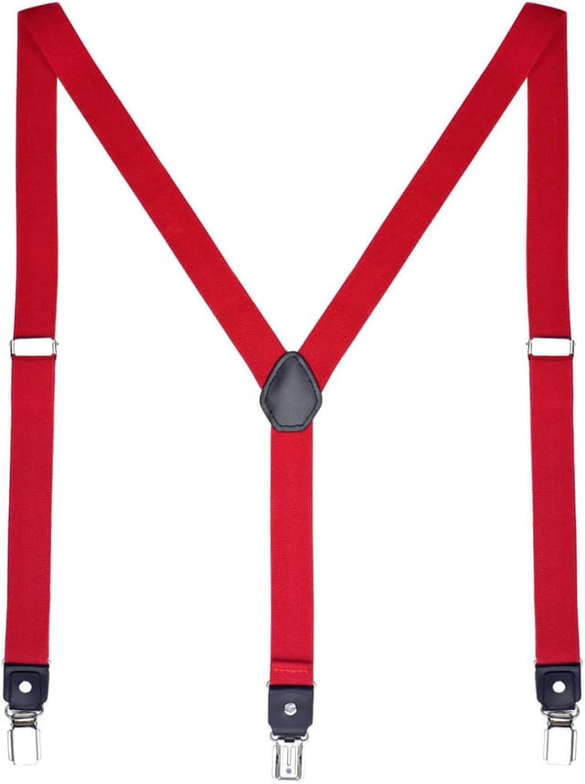 Detalle 2 de DonDon Bretelles vintage étroites 2,5 cm pour hommes (avec 3 clips, forme en Y)