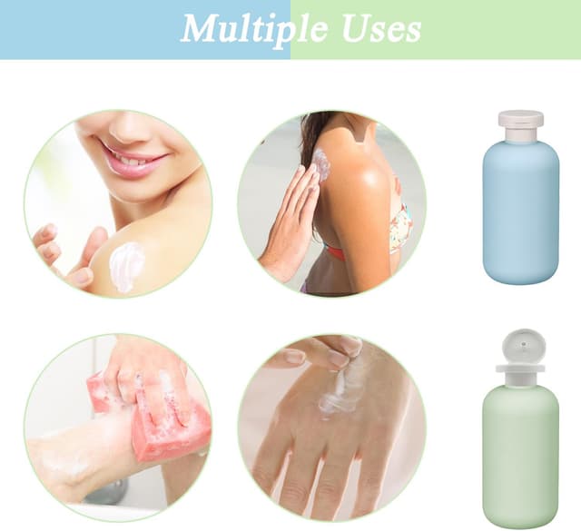 Thumbnail 6 de Auswalar 4 x 200ml Flip Cap Bottles (Empty Refillable Travel Containers) for Shampoo & Shower Gel