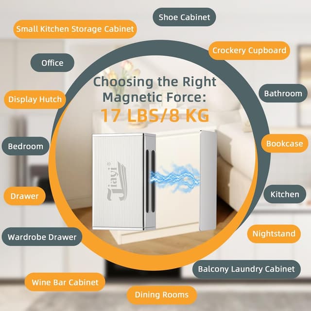 Detalle de Jiayi Calamita porta adesiva magnetica 4 pz con chiusura magnetica per ante e cassetti