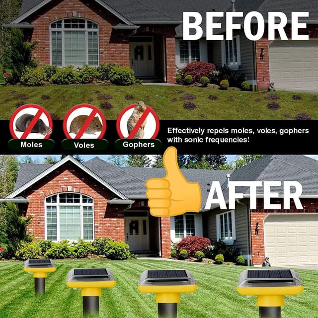 Detalle de WUGEIN Répulsif anti taupes 4X solaire à ultrasons
