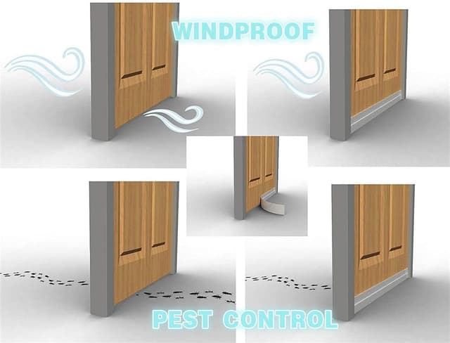 Detalle 2 de HEQUN Calfeutrer bas de porte adhésif 500 x 5 cm en silicone (isolation phonique et thermique) blanc