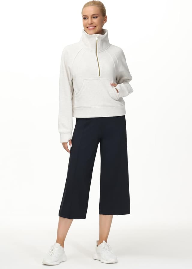 Thumbnail 6 de THE GYM PEOPLE Half Zip Fleece Crop