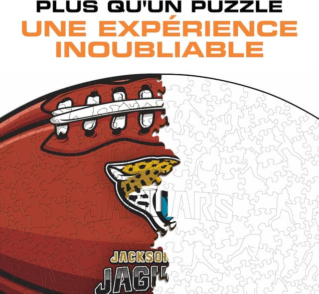 Detalle 2 de Iconic Puzzles Jacksonville Jaguars – Puzzle en bois sous licence officielle NFL, 150 pièces (taille S)