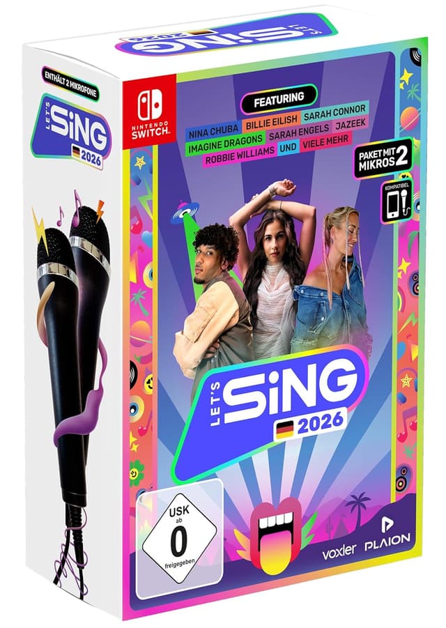 Detalle de Let's Sing 2026 German Version + 2 Mics Switch