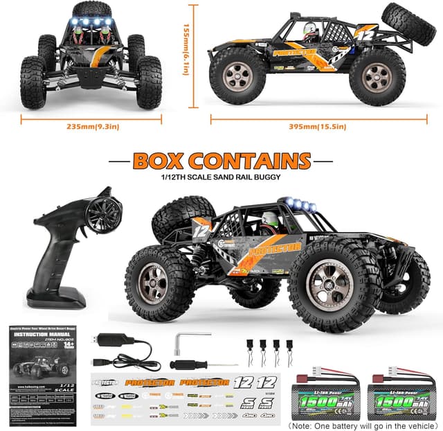 Thumbnail 4 de HAIBOXING RC 1:12 4x4 Truck 23.6 mph