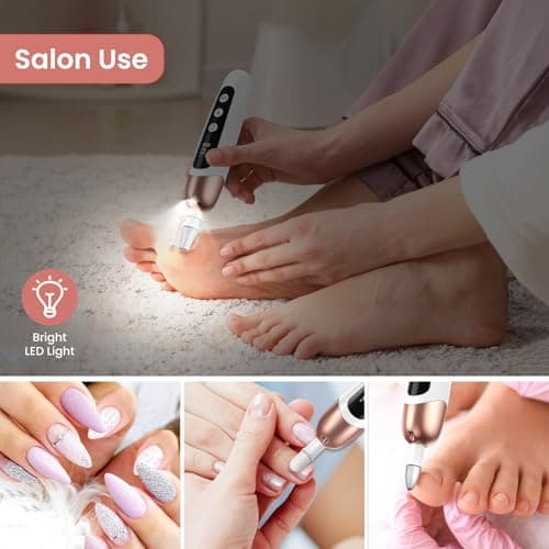 Detalle 2 de Torno para Uñas Profesional Recargable con Luz LED 💅