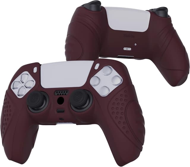 Detalle de eXtremeRate PlayVital Guardian Edition Wine Red silicone case cover for PS5 controller