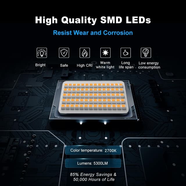 Thumbnail 4 de MEIKEE Coppia di faretti LED da esterno IP66 60W 5200 lm 2700K (2 pezzi)