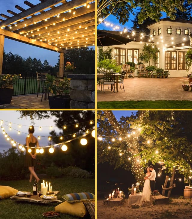 Thumbnail 6 de Guirlande LED d’extérieur SAEIHGAE 30 m avec ampoules G40 – câble IP44, lumière chaude