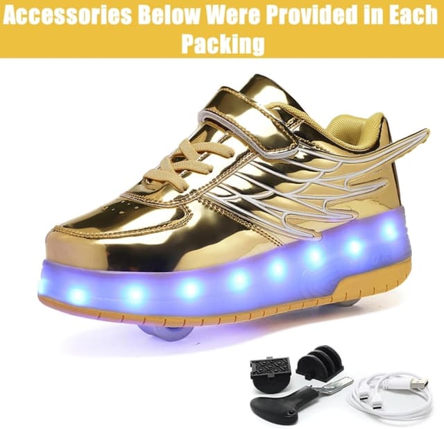 Detalle de HOVERKICKES LED Roller Skate Shoes for Kids with Rechargeable Lights and Detachable Wheels