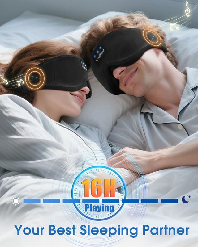 Detalle 2 de MUSICOZY 3D Schlafmaske Kopfhörer 16 Stunden
