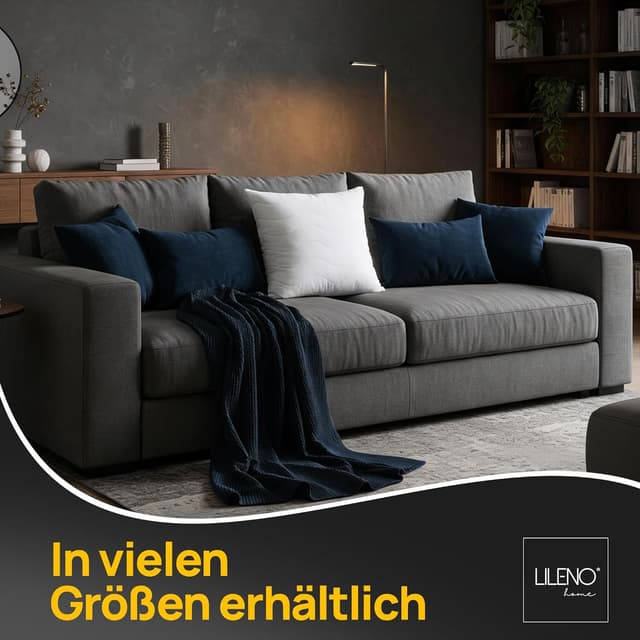 Detalle 2 de LILENO HOME Kopfkissen 40x40 im 2er-Set – 95 °C waschbar, Öko-Tex & Made in DE