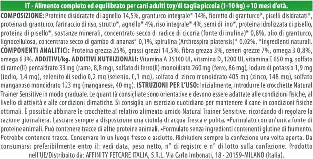 Detalle 2 de Trainer Natural Trainer Sensitive senza glutine con agnello per cani adulti – 2 kg