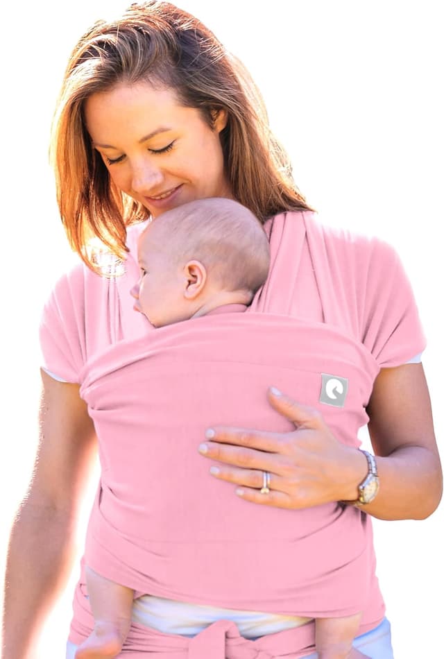 Detalle de Trekki The Pocket Wrap™ Rose – Baby sling wrap with large front pocket