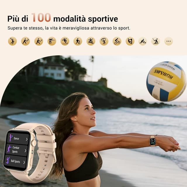 Thumbnail 4 de IOWODO Smartwatch 1,91" rosa